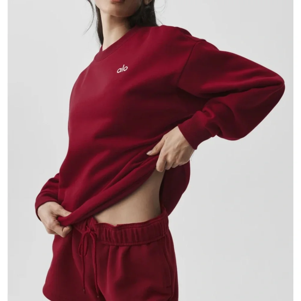 ALO Yoga Burgundy Crewneck Sweatshirt